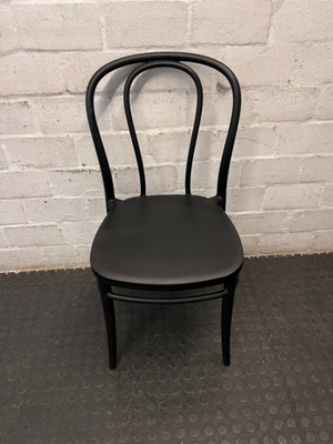 Black Bistro Style Synthetic Outdoor Chair — Clean Condition with Minimal Wear - 2ndhandwarehouse.com