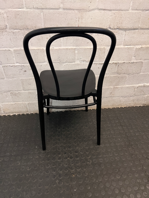 Black Bistro Style Synthetic Outdoor Chair — Clean Condition with Minimal Wear - 2ndhandwarehouse.com