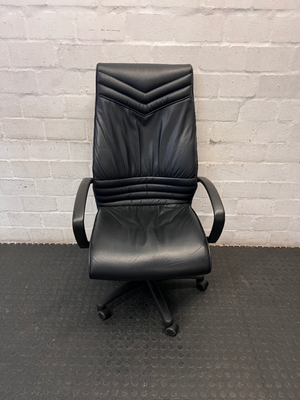 Black High-Back Executive Office Chair — Missing Underseat C - 2ndhandwarehouse.com