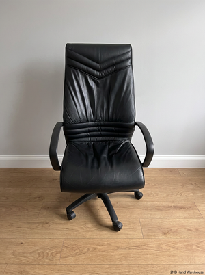 Black High-Back Executive Office Chair — Missing Underseat C - 2ndhandwarehouse.com