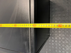 Black Industrial Metal 3-Door TV Unit - Fair Condition - 2ndhandwarehouse.com