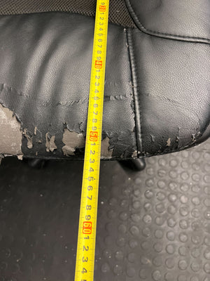 Black Leather Office Chair with Minor Wear and Tear