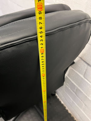 Black Leather Office Chair with Minor Wear and Tear