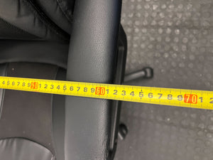 Black Leather Office Chair with Minor Wear and Tear