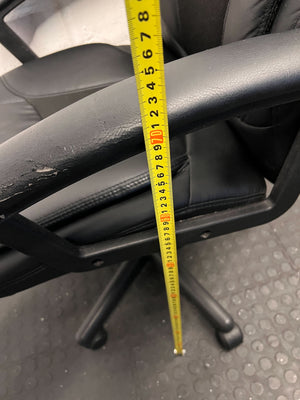 Black Leather Office Chair with Minor Wear and Tear