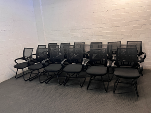 Black Mesh Back Office Chair with Curved Armrests — Good Working Order