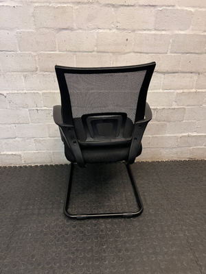 Black Mesh Back Office Chair with Curved Armrests — Good Working Order