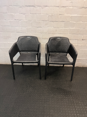 Black Perforated Polypropylene Armchair — Great C - 2ndhandwarehouse.com