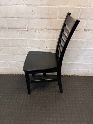 Black Wooden Ladder-Back Dining Chair - 2ndhandwarehouse.com