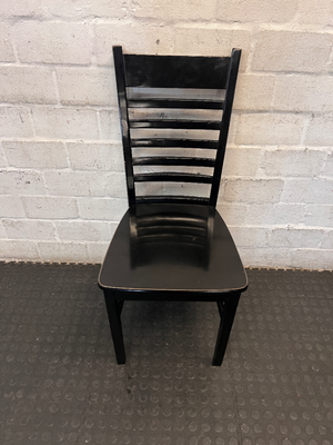 Black Wooden Ladder-Back Dining Chair - 2ndhandwarehouse.com