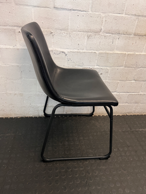 Black @home Dining Chair with Sled Base — Minor Scuffing and Creasing on Upholstery - 2ndhandwarehouse.com