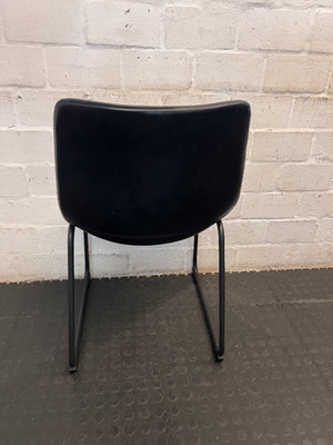 Black @home Dining Chair with Sled Base — Minor Scuffing and Creasing on Upholstery - 2ndhandwarehouse.com