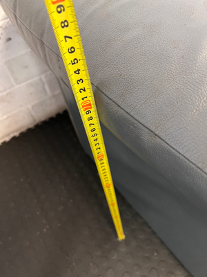 Blue 1-Seater Leather Couch - Well Used Condition - 2ndhandwarehouse.com