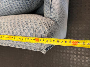 Blue Fabric 3-Seater Couch - Significant Staining on Seat - 2ndhandwarehouse.com