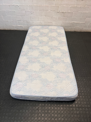 Blue and Lilac Floral Single Mattress — Good Condition - 2ndhandwarehouse.com