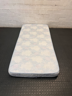 Blue and Lilac Floral Single Mattress — Good Condition - 2ndhandwarehouse.com