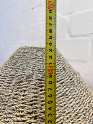 Bohemian Woven Table Lamp with Natural Finish & Minor Wear