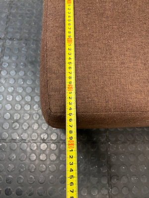 Brown Armless 2 Seater Couch with Metallic Legs — Good Condition with Minimal Wear