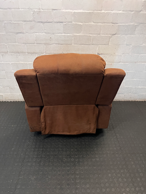 Brown Fabric 1 Seater Recliner Armchair - 2ndhandwarehouse.com