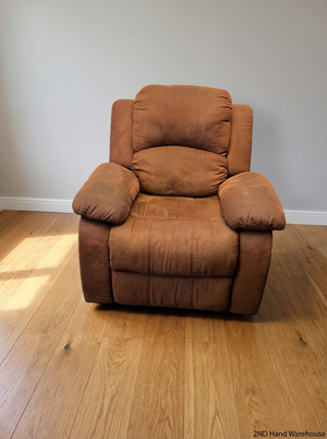 Brown Fabric 1 Seater Recliner Armchair - 2ndhandwarehouse.com