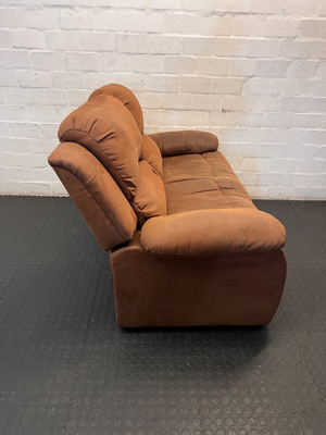 Brown Fabric 2 Seater Couch - Minor Marks on Arms - 2ndhandwarehouse.com