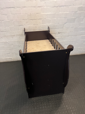 Brown Sleigh Cot - Pre-loved with Minor Scuffs - 2ndhandwarehouse.com
