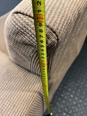 Brown Textured 2-Seater Couch - Fair Condition (Visible Wear) - 2ndhandwarehouse.com