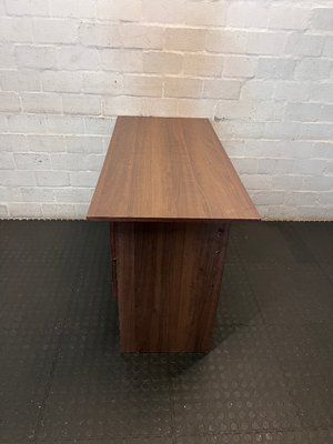 Brown Wood Two-Drawer Office Desk - Like New Condition - 2ndhandwarehouse.com