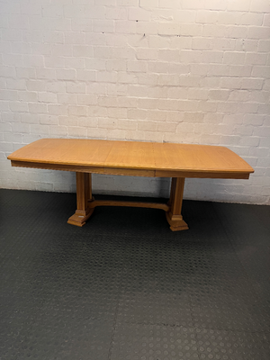 Browns Solid Wood Oak Finish Dining Table — Worn Surface and Finish