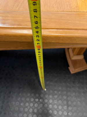 Browns Solid Wood Oak Finish Dining Table — Worn Surface and Finish