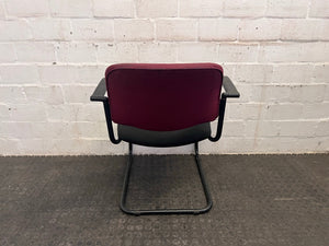 Burgandy and Black Visitors Armchair - PRICE DROP