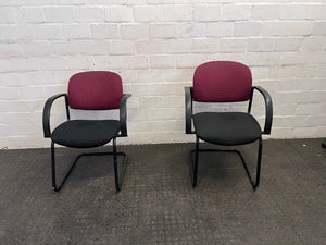 Burgandy and Black Visitors Armchair - PRICE DROP