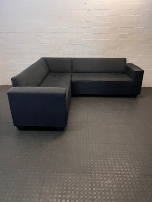 Charcoal Black L-Shape Couch - Fairly Used, Needs Cleaning - 2ndhandwarehouse.com