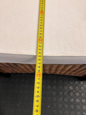 Charming Rattan & Wood Accent Armchair with Cushion - 2ndhandwarehouse.com