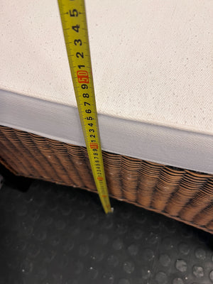 Charming Rattan & Wood Accent Armchair with Cushion - 2ndhandwarehouse.com