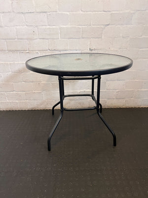 Charming Round Glass Top Outdoor Table