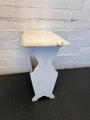 Charming Shabby Chic Side Table with Magazine Rack - 2ndhandwarehouse.com