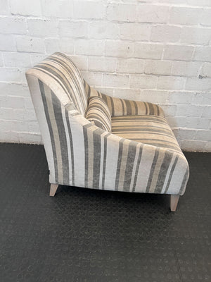 Charming Striped Armchair with Lumbar Cushion