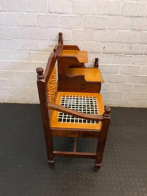 Charming Vintage Mahogany Bench with Storage, Minor Wear