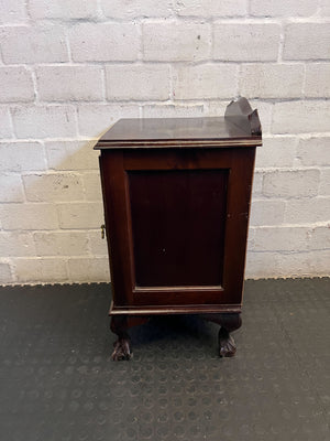 Charming Vintage Wooden Side Cabinet with Ornate Brass Hardware