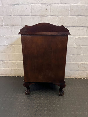 Charming Vintage Wooden Side Cabinet with Ornate Brass Hardware