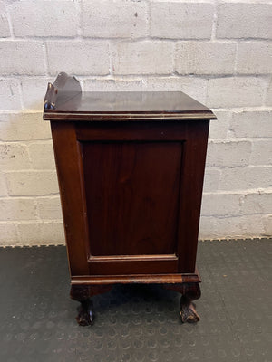 Charming Vintage Wooden Side Cabinet with Ornate Brass Hardware