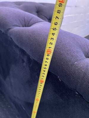 Chic Black Velvet Armchair with Tufted Design and Minor Damage - REDUCED