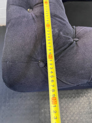 Chic Black Velvet Armchair with Tufted Design and Minor Damage - REDUCED