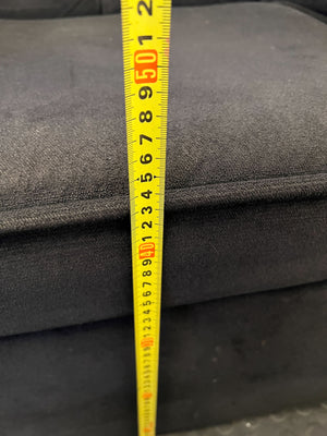 Chic Black Velvet Armchair with Tufted Design and Minor Damage - REDUCED