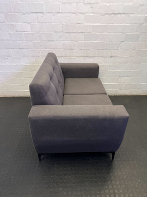 Chic Charcoal Grey 2-Seater Sofa with Button Tufting