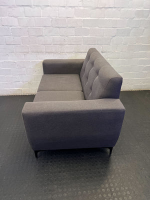 Chic Charcoal Grey 2-Seater Sofa with Button Tufting