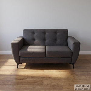 Chic Charcoal Grey 2-Seater Sofa with Button Tufting