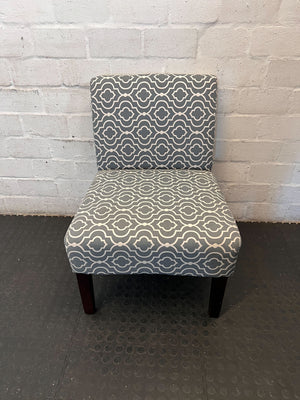Chic Grey & White Geometric Slipper Chair