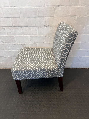 Chic Grey & White Geometric Slipper Chair